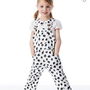 Alice + Olivia Kids Black and White Patterned Overalls